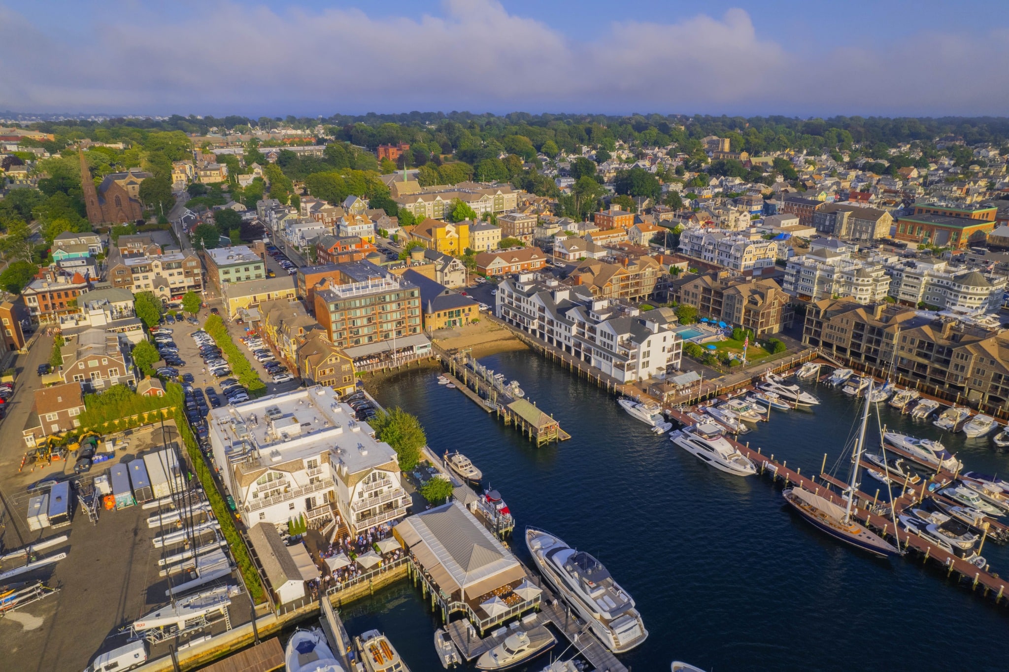 Jachthaven met boten in Newport, Rhode Island